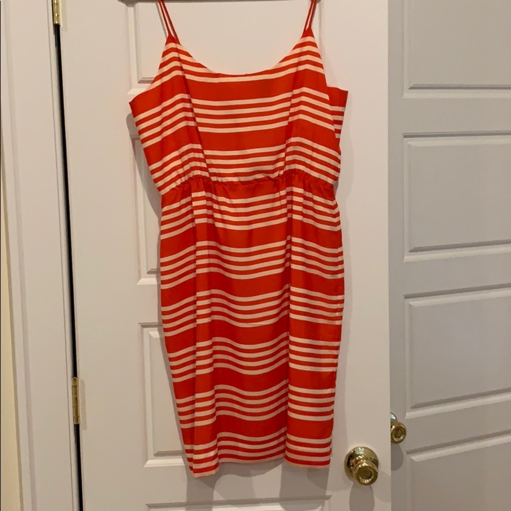 Orange and white striped J.Crew Factory dress